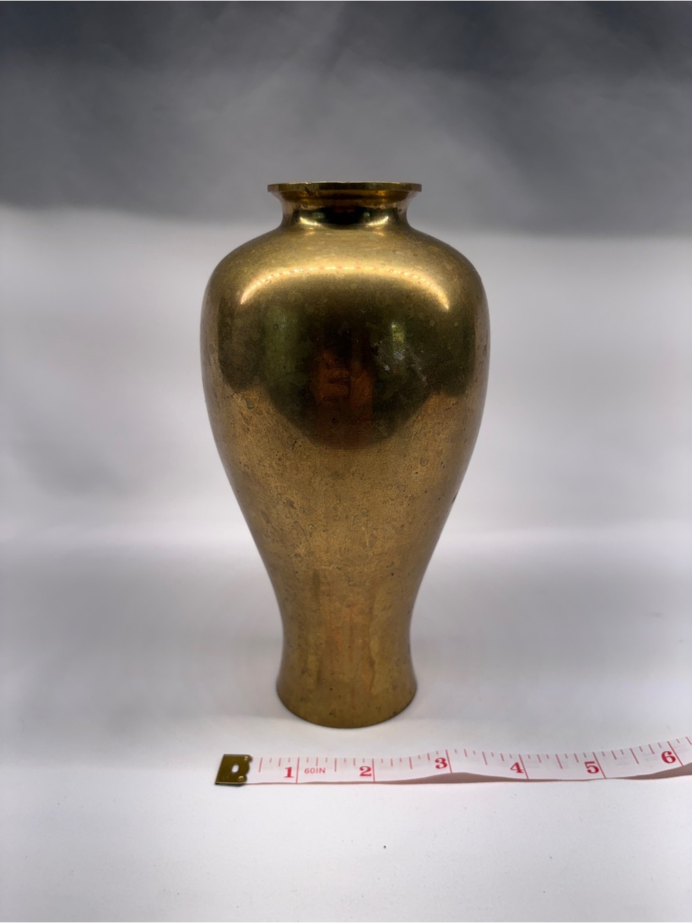Vintage Solid Brass Urn Vase MCM BoHo Baluster Vessel 7” - Picture 2 of 3